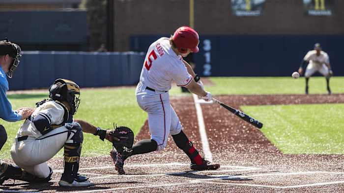 Josh Caron 2023 Nebraska baseball at Michigan game 3